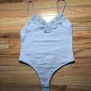 Light blue tank top bodysuit